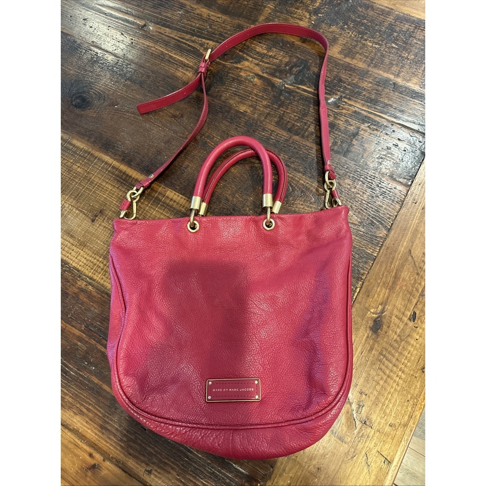 MARC BY MARC JACOBS Too Hot to Handle MINI Shopper Leather Pink/Red Tote Bag